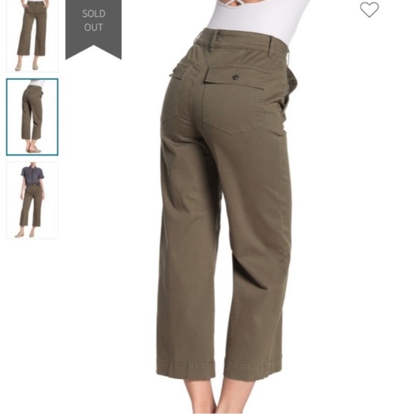 Frame Denim Wide Leg Pants High Rise Army Green Size 27. Never worn. Like New - Picture 2 of 7